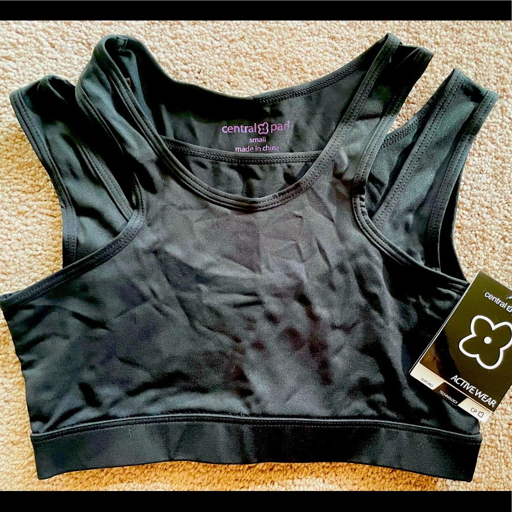 NEW Black Central Park Fitness Bra Top.
